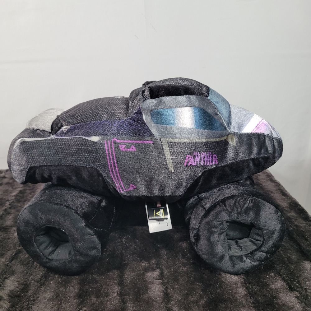 Marvel Monster Jam Black Panther Plush Monster Truck Stuffed Toy Black Purple